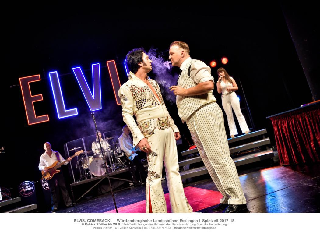 Nils Strassburg (Elvis), Antonio Lallo (Colonel Parker), Band Roll Agents © Patrick Pfeiffer