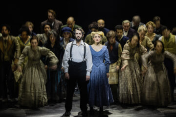 Josh Groban (Sweeney Todd), Annaleigh Ashford (Mrs. Lovett), Company © Matthew Murphy & Evan Zimmerman